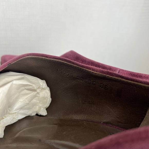 COCLICO Women's Burgundy Suede D'Orsay Pointed Toe Block‎ Heel Shoes Size 36 - Picture 6 of 9